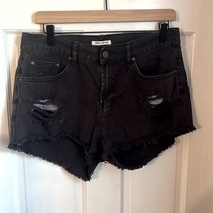 Black Distressed Billabong Jean Shorts